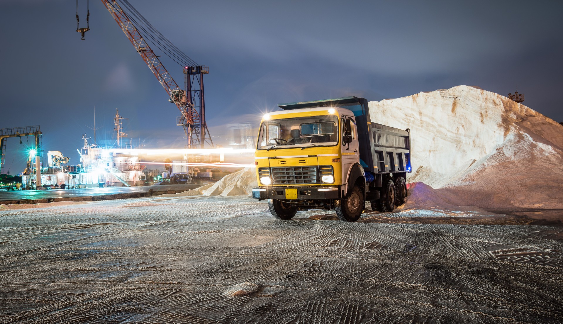 construction equipment on nightshift